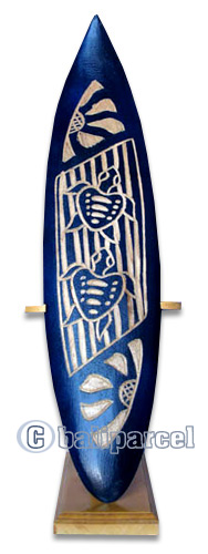 Wooden Surfboard Carving,  Handcarved From Pinus Wood