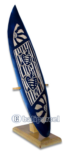 Wooden Surfboard Carving,  Handcarved From Pinus Wood
