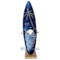 Wooden Surfboard Carving,  Handcarved From Pinus Wood 
