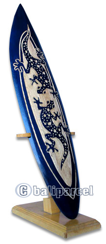Wooden Surfboard Carving,  Handcarved From Pinus Wood 