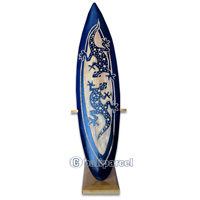 Wooden Surfboard Carving,  Handcarved From Pinus Wood 