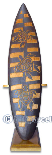 Wooden Surfboard Carving,  Handcarved From Pinus Wood