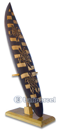 Wooden Surfboard Carving,  Handcarved From Pinus Wood