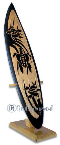Wooden Surfboard Carving,  Handcarved From Pinus Wood 