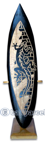 Wooden Surfboard Carving,  Handcarved From Pinus Wood 