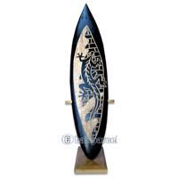 Wooden Surfboard Carving,  Handcarved From Pinus Wood 