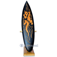 Wooden Surfboard Carving,  Handcarved From Pinus Wood