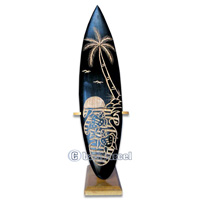 Wooden Surfboard Carving,  Handcarved From Pinus Wood 