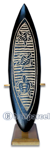 Wooden Surfboard Carving,  Handcarved From Pinus Wood 