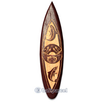 Wooden Surfboard Carving,  Handcarved From Pinus Wood