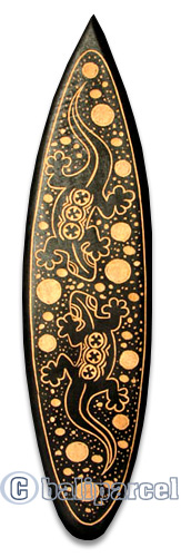 Wooden Surfboard Carving,  Handcarved From Pinus Wood 