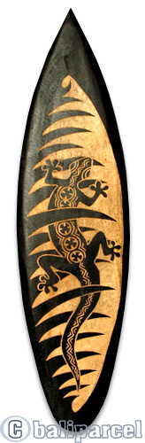Wooden Surfboard Carving,  Handcarved From Pinus Wood 