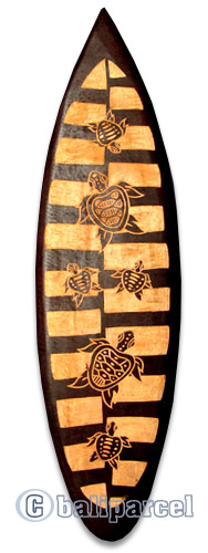 Wooden Surfboard Carving,  Handcarved From Pinus Wood