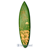 Wooden Surfboard Carving,  Handcarved From Pinus Wood / Included Stand