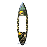 Wooden Surfboard Mirror And Carving, Handcarved From Pinus Wood