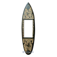 Wooden Surfboard Mirror And Carving, Handcarved From Pinus Wood
