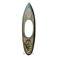 Wooden Surfboard Mirror And Carving, Handcarved From Pinus Wood