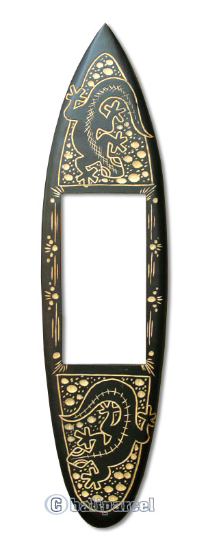 Wooden Surfboard Mirror And Carving, Handcarved From Pinus Wood