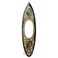 Wooden Surfboard Mirror And Carving, Handcarved From Pinus Wood
