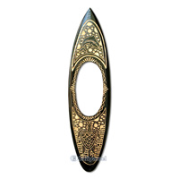 Wooden Surfboard Mirror And Carving, Handcarved From Pinus Wood