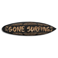 Wooden Surfboard Carving,  Handcarved From Pinus Wood 
