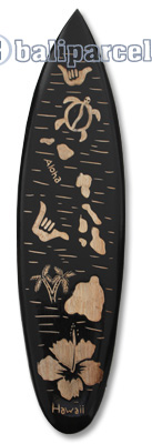 Wooden Surfboard Carving,  Handcarved From Pinus Wood