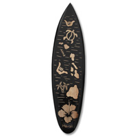 Wooden Surfboard Carving,  Handcarved From Pinus Wood
