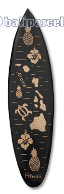 Wooden Surfboard Carving,  Handcarved From Pinus Wood 