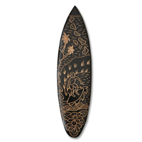 Wooden Surfboard Carving,  Handcarved From Pinus Wood 
