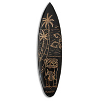 Wooden Surfboard Carving,  Handcarved From Pinus Wood 