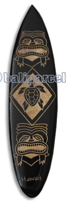 Wooden Surfboard Carving,  Handcarved From Pinus Wood 