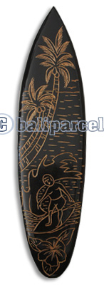 Wooden Surfboard Carving,  Handcarved From Pinus Wood