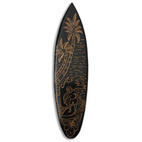 Wooden Surfboard Carving,  Handcarved From Pinus Wood