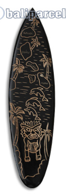 Wooden Surfboard Carving,  Handcarved From Pinus Wood 