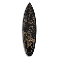 Wooden Surfboard Carving,  Handcarved From Pinus Wood 