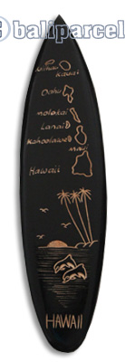 Wooden Surfboard Carving,  Handcarved From Pinus Wood