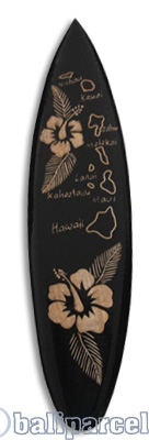 Wooden Surfboard Carving,  Handcarved From Pinus Wood 
