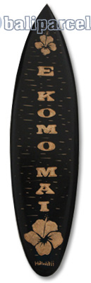 Wooden Surfboard Carving,  Handcarved From Pinus Wood 