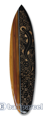 Wooden Surfboard Carving,  Handcarved From Pinus Wood 