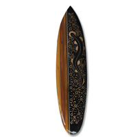 Wooden Surfboard Carving,  Handcarved From Pinus Wood 