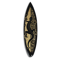 Wooden Surfboard Carving,  Handcarved From Pinus Wood