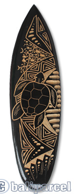 Wooden Surfboard Carving,  Handcarved From Pinus Wood 