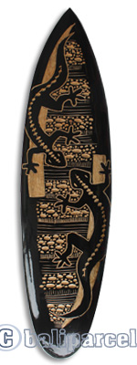 Wooden Surfboard Carving,  Handcarved From Pinus Wood 