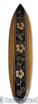 Wooden Surfboard Carving,  Handcarved From Pinus Wood 