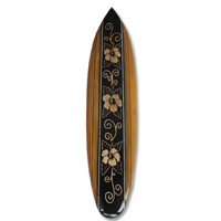 Wooden Surfboard Carving,  Handcarved From Pinus Wood 