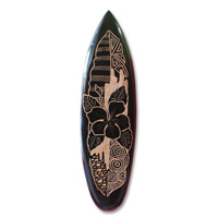 Wooden Surfboard Carving,  Handcarved From Pinus Wood 