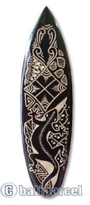 Wooden Surfboard Carving,  Handcarved From Pinus Wood