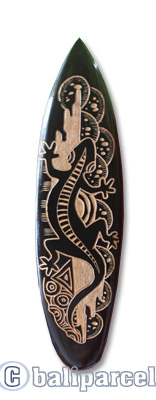 Wooden Surfboard Carving,  Handcarved From Pinus Wood