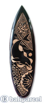 Wooden Surfboard Carving,  Handcarved From Pinus Wood