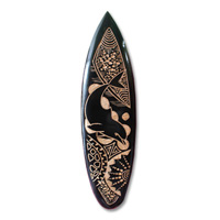 Wooden Surfboard Carving,  Handcarved From Pinus Wood
